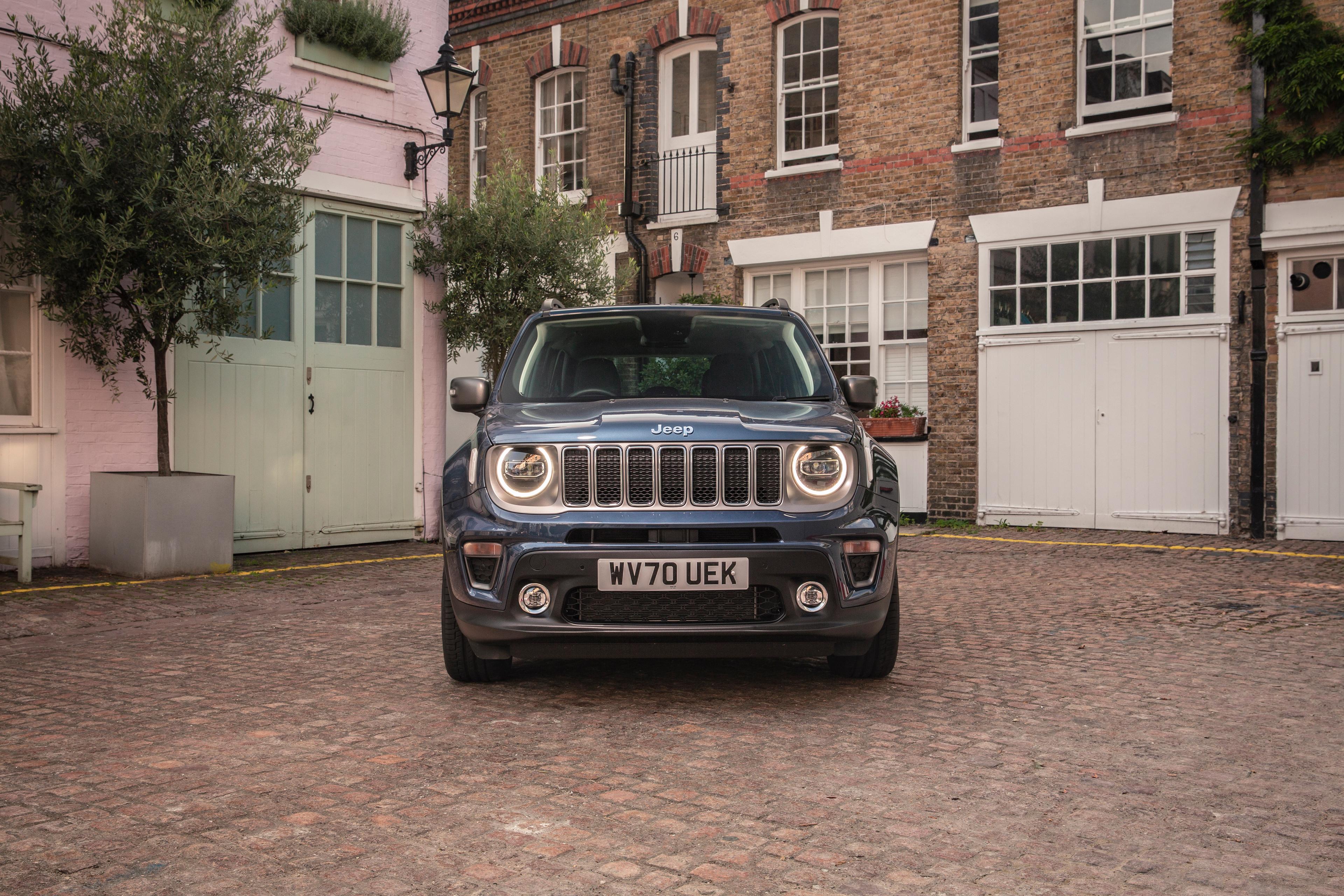 blue jeep renegade front